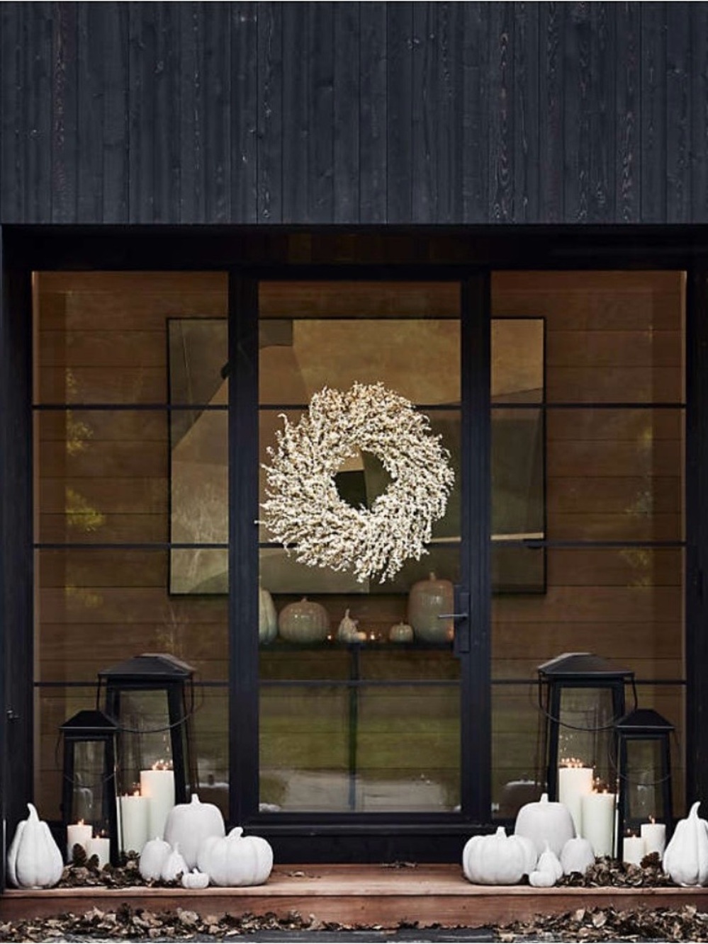 New! Crate&Barrel Modern White Textured Ceramic Pumpkin X-LARGE - Picture 5 of 5